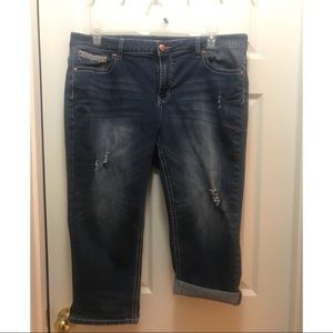 Cato Rose Gold Embellished Capri Jeans 18W